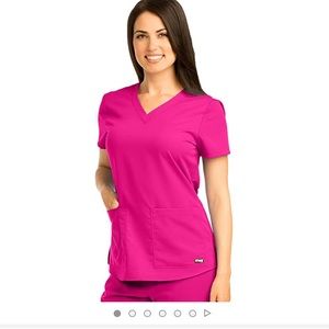 Greys anatomy scrub top XL raspberry